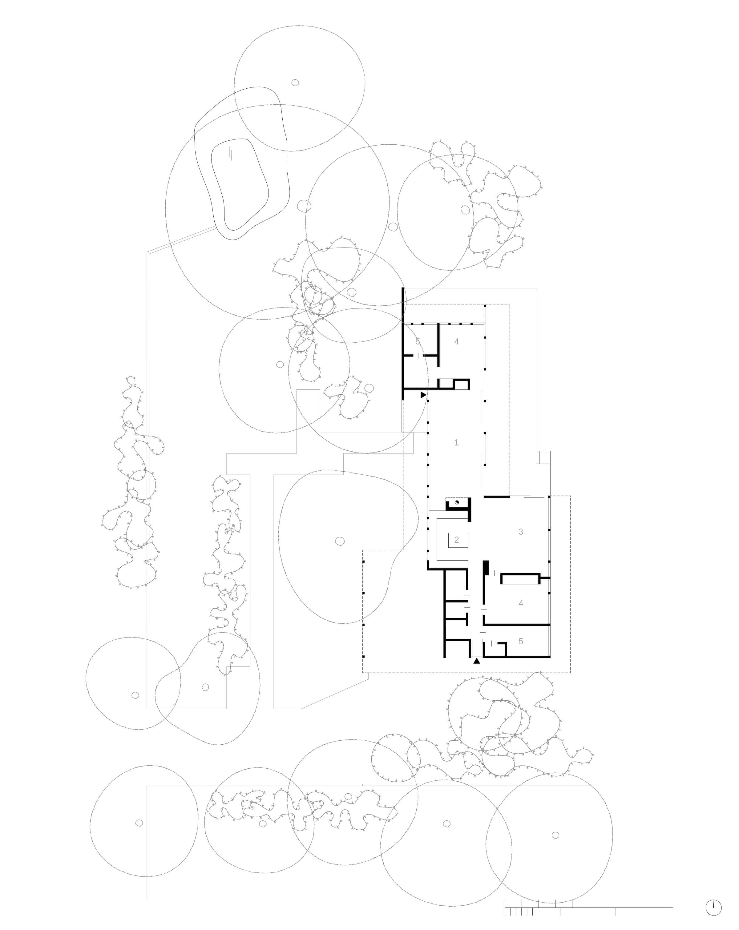 Richard Neutra – Oyler House, Grundriss im Maßstab 1 : 200